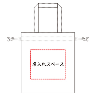 厚手コットンガゼット巾着トート（M）ワインレッド