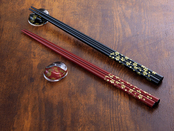 和装塗り箸＆クリア箸置きセット