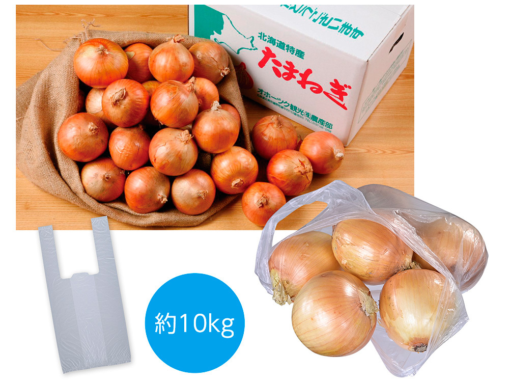 北海道産玉ねぎ詰め放題キット10kg（約10人用）｜3990円｜販促メッセ