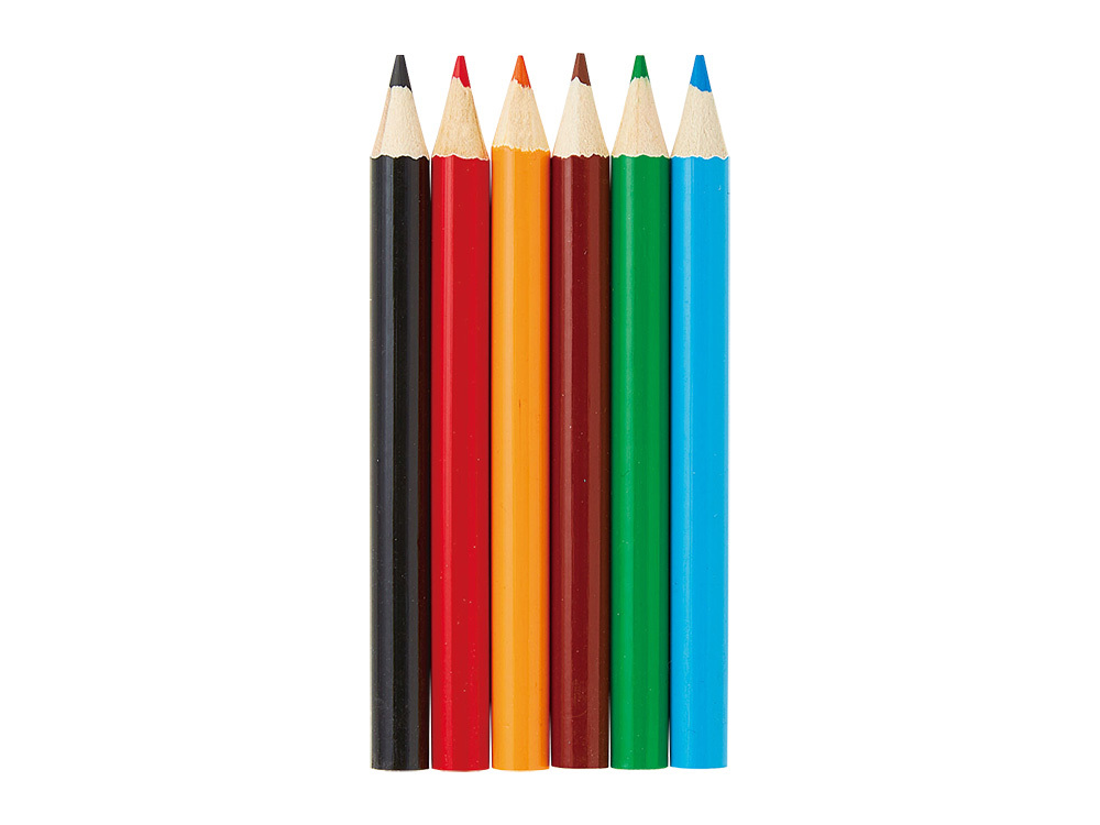 色鉛筆が6色入っています