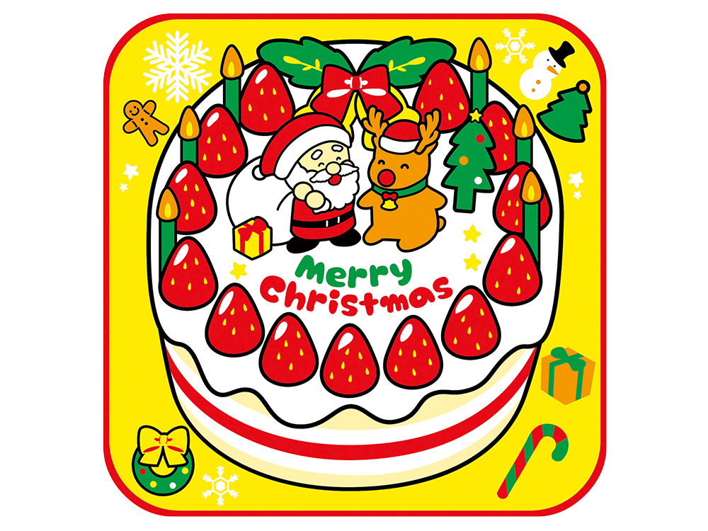 クリスマスタオルハンカチ クリスマスケーキ