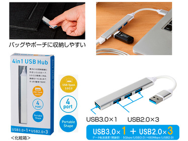 便利な4in1USBハブ