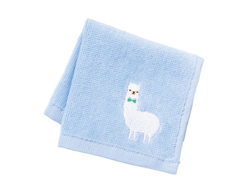ワンポイントにかわいいアルパカの刺繍