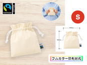 フェアトレードコットンフリル巾着（S）ナチュラル