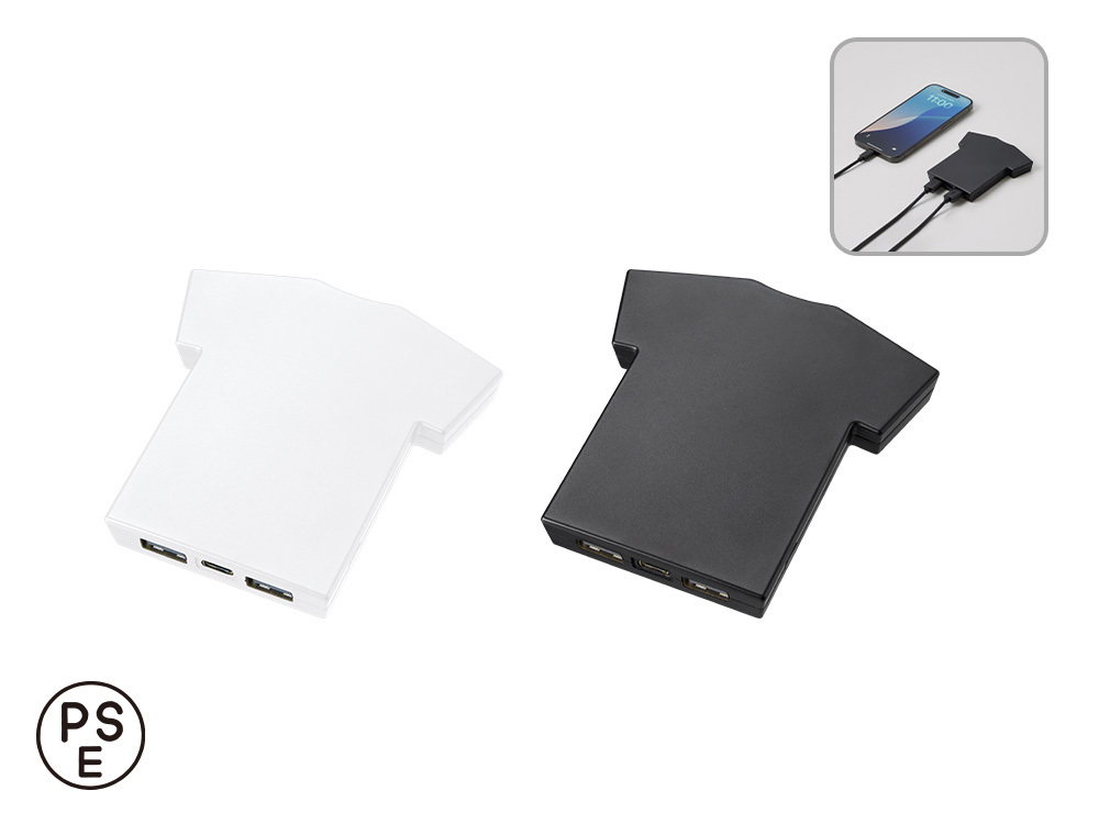 全面印刷できるモバイルチャージャー5000　Ｔシャツ