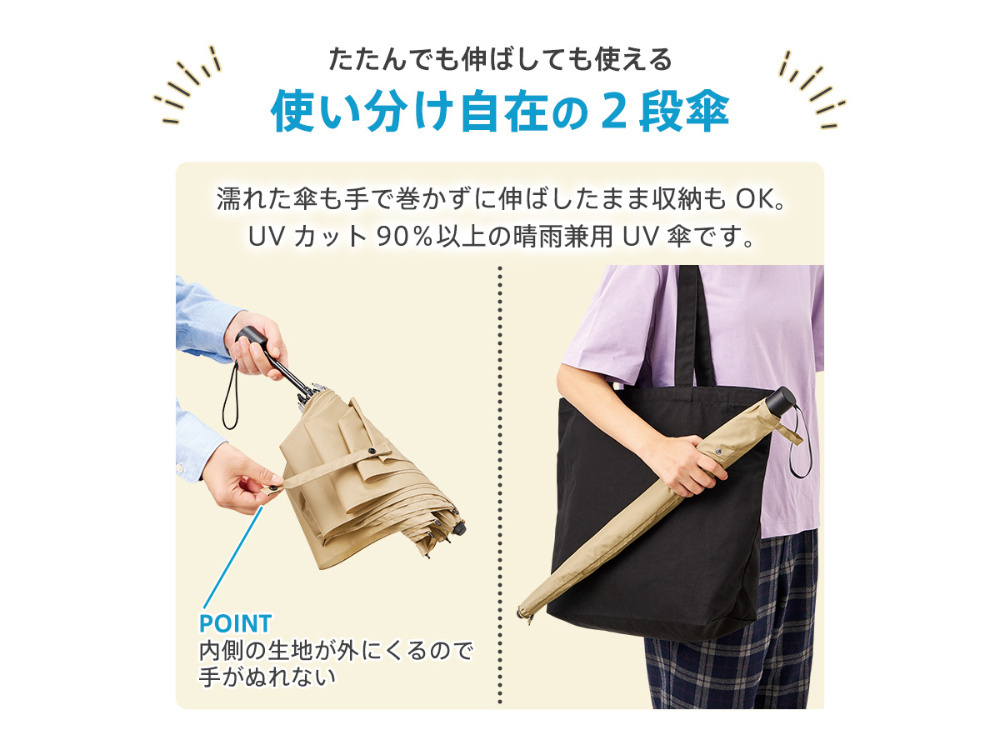 たたむ時も手が濡れない