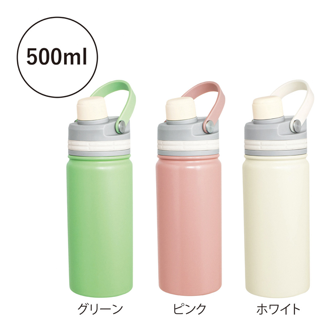 マグリッド・真空二重2WAYストローボトル500ml｜販促メッセ