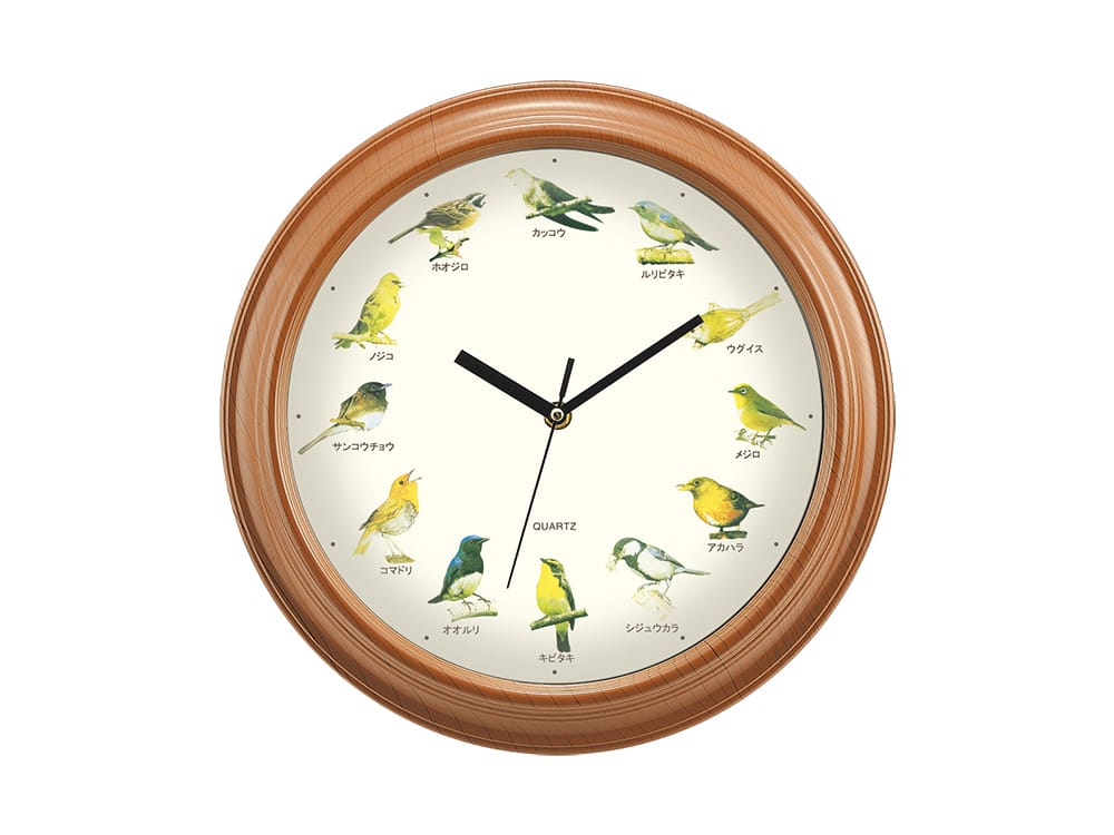 小さな野鳥の大きな壁掛け時計