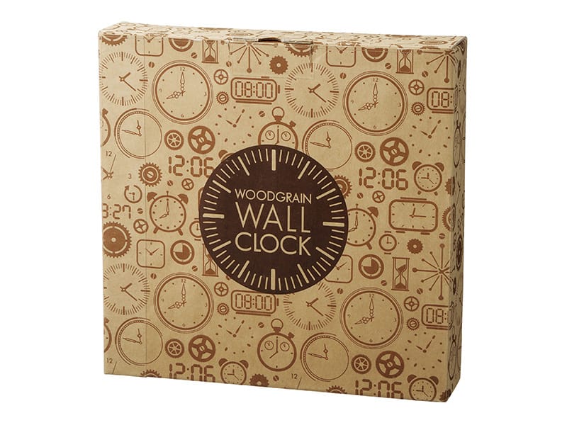 木目調壁掛け時計は、化粧箱入りなので包装・熨斗の対応可能な商品です。