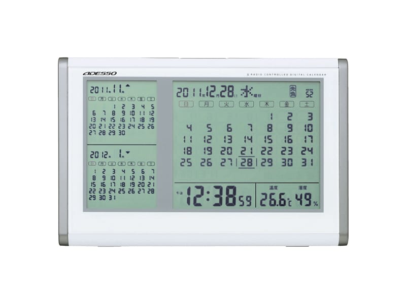 アデッソ　3ヶ月カレンダー電波時計