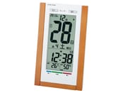 アデッソ　日めくり電波時計はお部屋の環境管理に便利な不快指数表示付き。