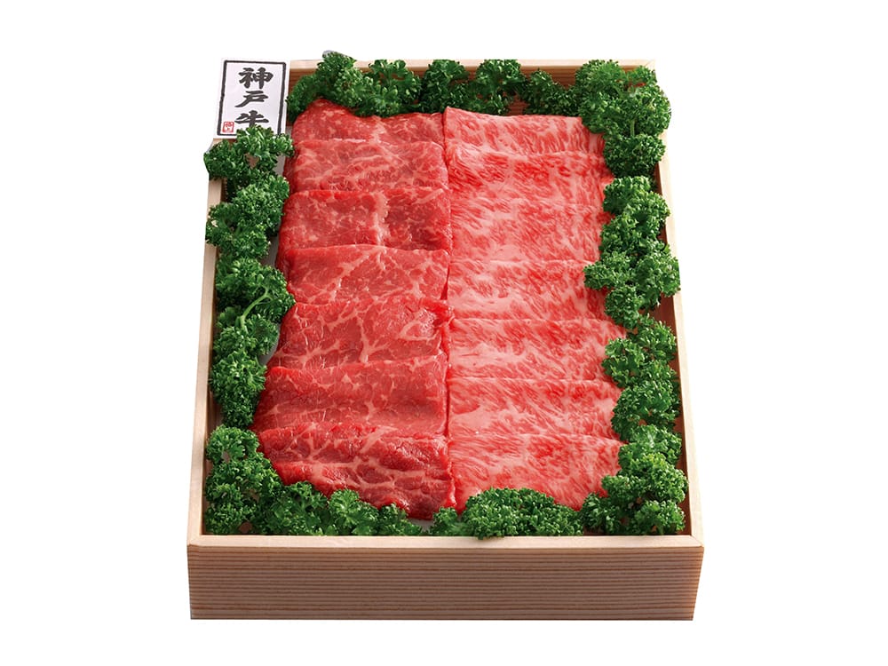 極　神戸ビーフすき焼き&カルビ焼肉食べ比べ　最高牛肉と名高い神戸牛