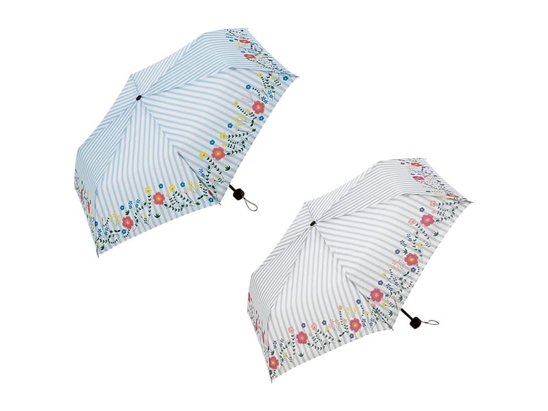 フルール　ストライプ・折りたたみ傘