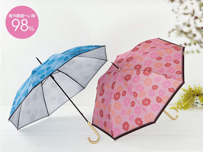 フラワーストライプ/晴雨兼用長傘