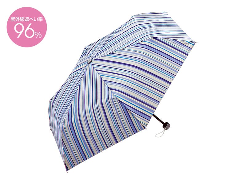 ペールストライプ/晴雨兼用折りたたみ傘
