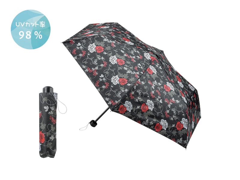 グレイスフルローズ　晴雨兼用折りたたみ傘