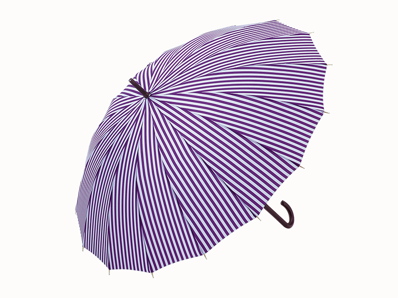 パープルの縞がスタイリッシュな傘