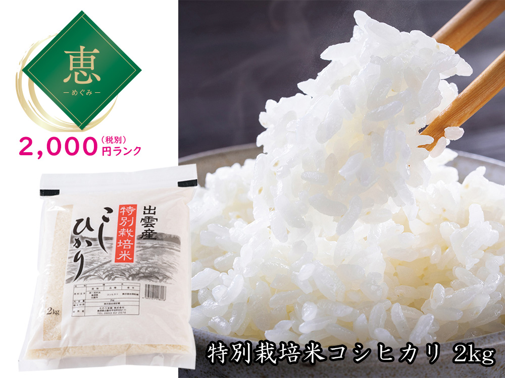 【完売】【恵】島根県出雲市産特別栽培米こしひかり 2kg