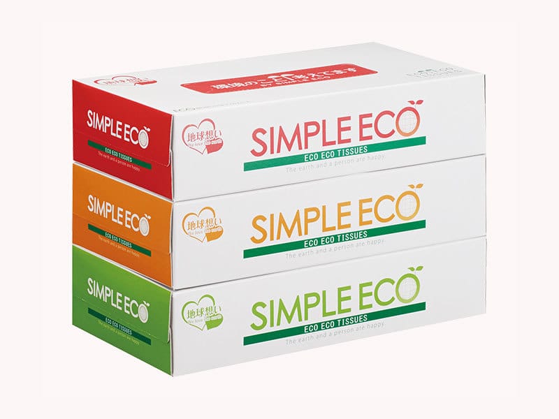 シンプルエコBOXティッシュ 100W3個組