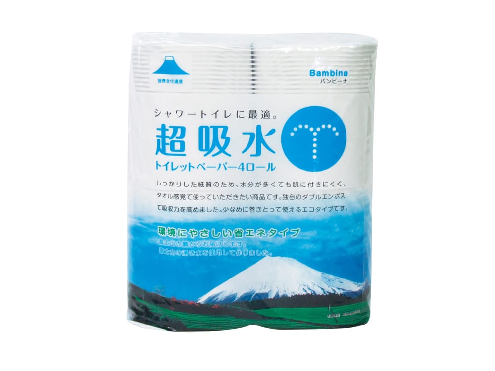 バンビーナ超吸水トイレットペーパー 4ロールダブル(18m)