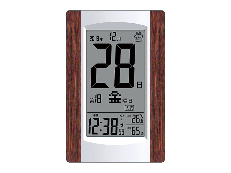 デジタル日めくり電波時計