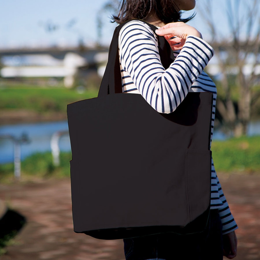 【欠品】厚手キャンバスマルチトート ブラック